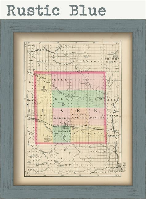 LAKE COUNTY, Michigan 1873 Map - Replica or Genuine Original