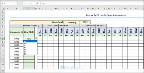 How to Create Shift Roster 24x7 with Excel Automation