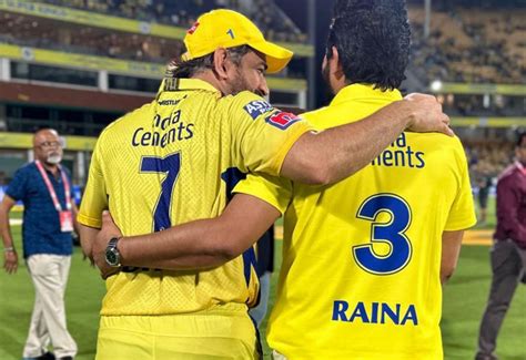 "A perfect 10!"- MS Dhoni catches up with Suresh Raina after CSK's ...