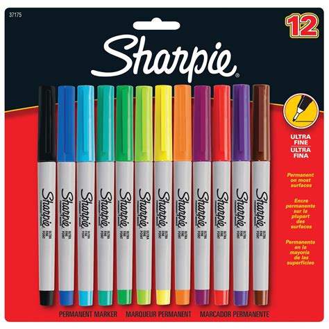 Sharpie Permanent Markers, Ultra Fine Point, Assorted Colors, 12 Count - Walmart.com - Walmart.com