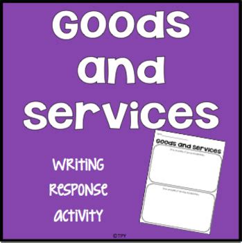 Goods and Services examples by The Primary Years | TPT