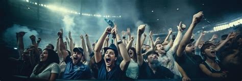 Premium Photo | Crowd of sports fans cheering during a match in a ...