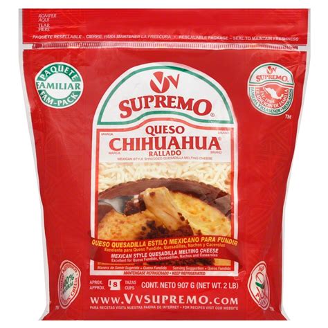 V&V Supremo Queso Chihuahua Rallado Mexican Style Shredded Melting Cheese 2 lb | Shipt