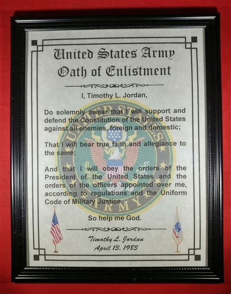 Oath of Enlistment Certificate: U.S. Army PERSONALIZED with | Etsy