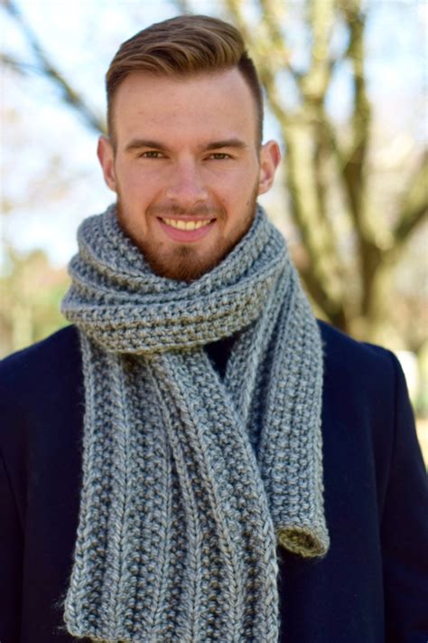 Knit Scarf for Men Wool Chunky Knitted Scarf Unisex Hand Knit - Etsy