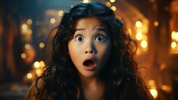 Premium Photo | Close Up Portrait Asian Girl With Shocked Face Looks Background Image Desktop ...