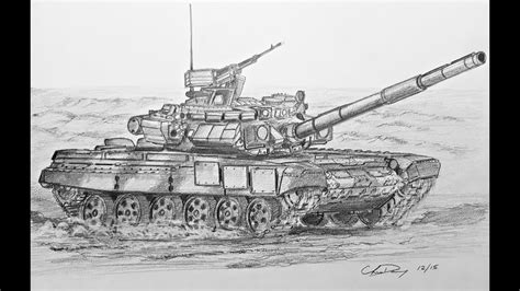 How to Draw a Russian T-90 Tank - YouTube