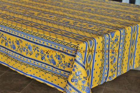 AVIGNON YELLOW Acrylic Coated French Provence Oilcloth Tablecloths ...