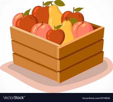 Box with fresh fruits eco products Royalty Free Vector Image