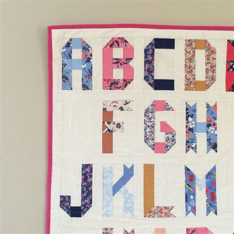 Ribbon Letter alphabet quilt block pattern – Patch + Dot