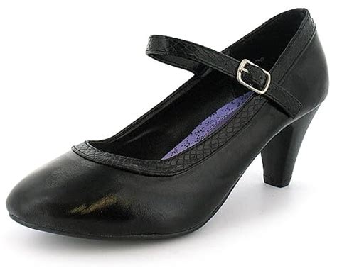 Girls Black 6.5Cm Heel School Shoes - Black Patent - UK SIZE 13: Amazon.co.uk: Shoes & Bags