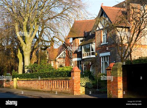 Substantial houses, Elm Road , Didsbury, Manchester, UK Stock Photo - Alamy