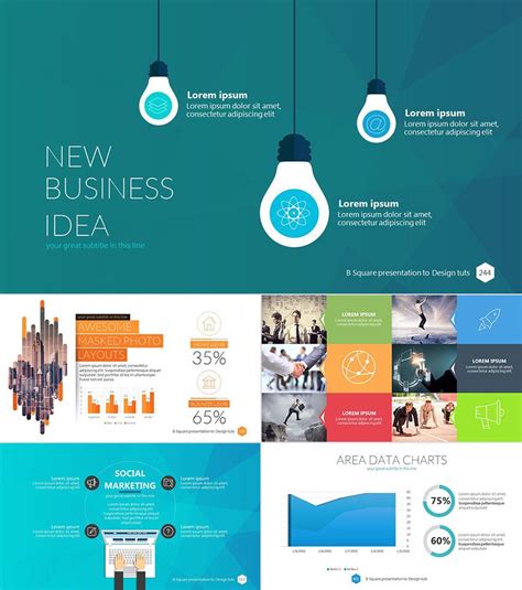 B Square Professional Business PowerPoint Template | Professional ...