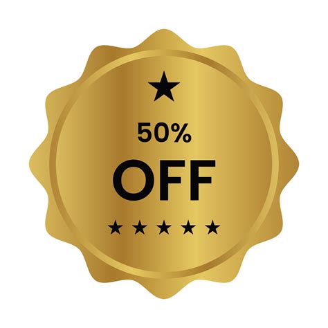 50 percent off label, seal, sticker, stamp, tag vector icon for ...