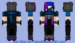 Purple and Blue Ninja girl Minecraft Skin