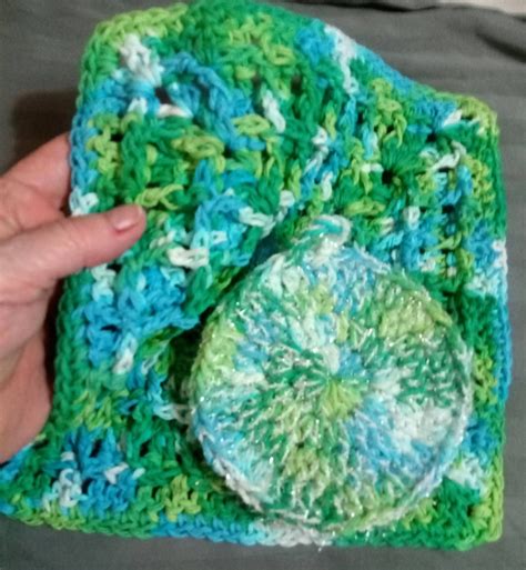 Dishcloth Scrubby Set, Washcloth / Dishcloth, Dish Scrubbie, Gift Set, - Etsy