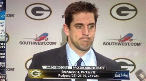 AARON RODGERS press conference after GREEN BAY vs SEATTLE Mon Night Football game 9/24/2012 ...