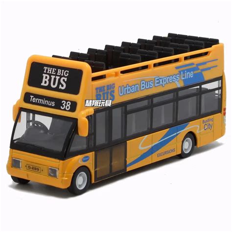 Alloy Car Model City Sightseeing Bus Model Toy Urban Bus Express Line ...