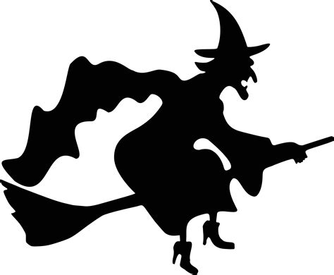 Witch Flying Silhouette - Free Halloween Vector Clipart Illustration