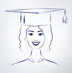 Student girl wearing graduation hat free image download