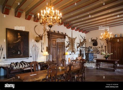 Denmark, Funen, Egeskov, Egeskov Castle, castle interior Stock Photo - Alamy