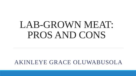 (PDF) LAB-GROWN MEAT: PROS AND CONS