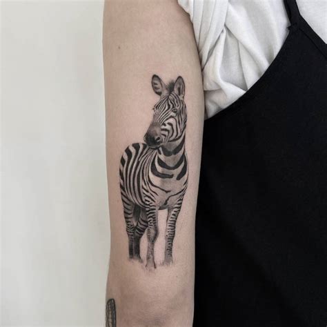 Micro Realistic zebra tattoo