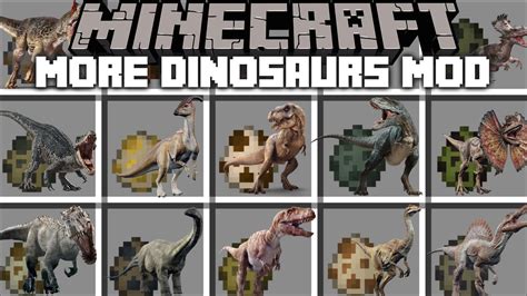 Minecraft MORE DINOSAURS MOD / JURASSIC WORLD WITH INDOMINUS ...