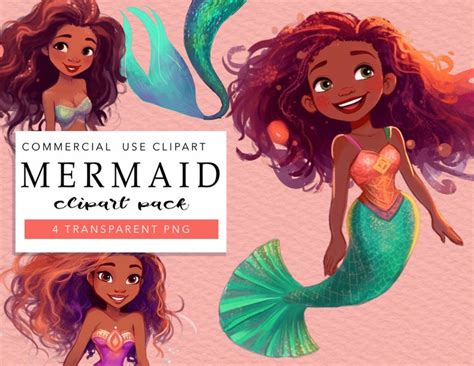 Black Mermaid Clipart, Mermaid Clip Art, Black Mermaid Png, Mermaid Png ...