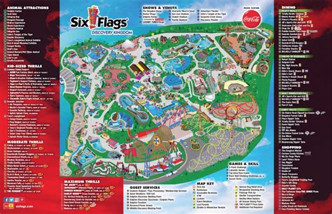 Six Flags Guide Map