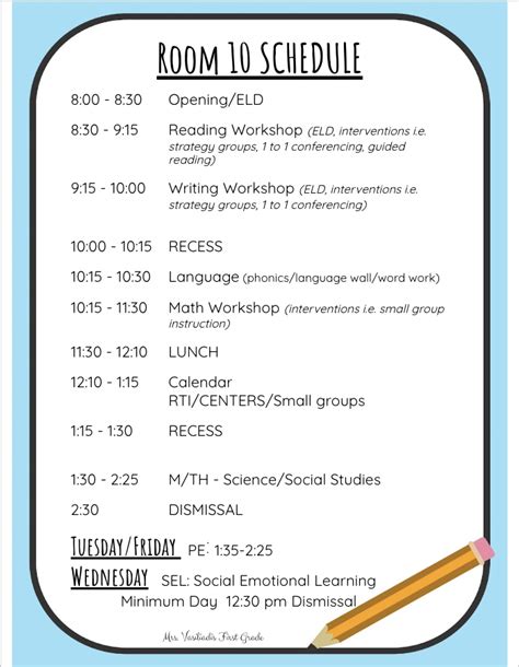 Vasiliadis, Michelle / First Grade Schedule