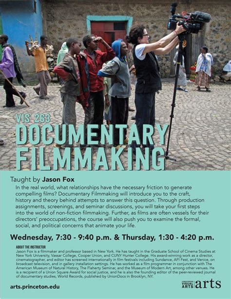 Documentary Filmmaking - Lewis Center for the Arts