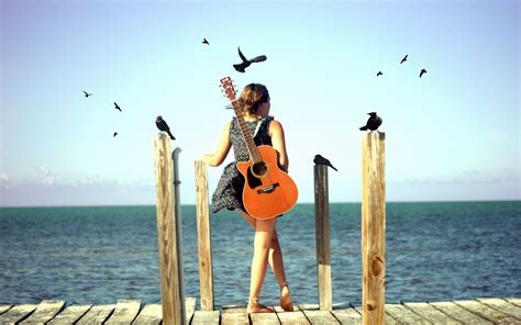 Girl With Guitar Wallpapers - Wallpaper Cave