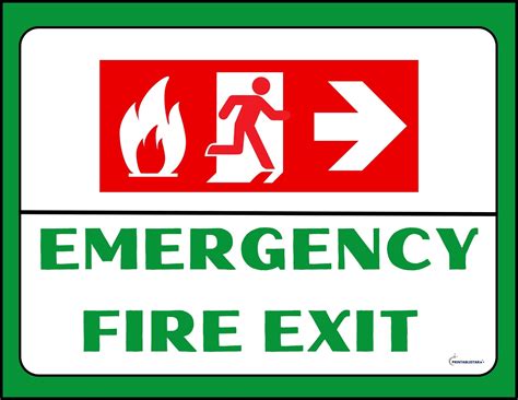 an emergency fire exit sign is shown