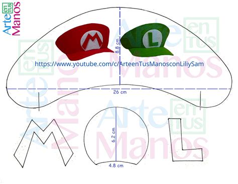 Viseras, Gorras de Mario Bros y Luigi en Fieltro o Foami, Fácil con ...