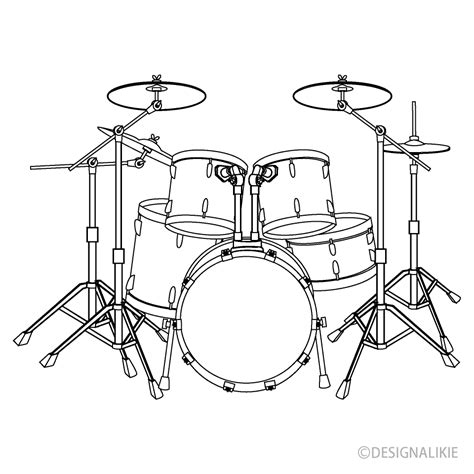 Drum Set Clipart Black And White