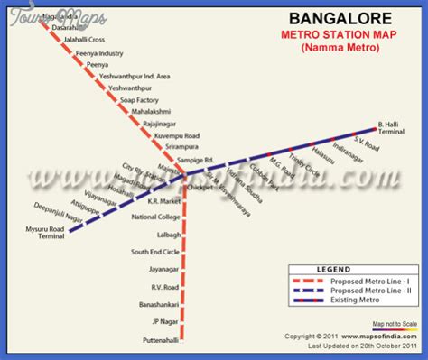 Bangalore Metro Map - ToursMaps.com