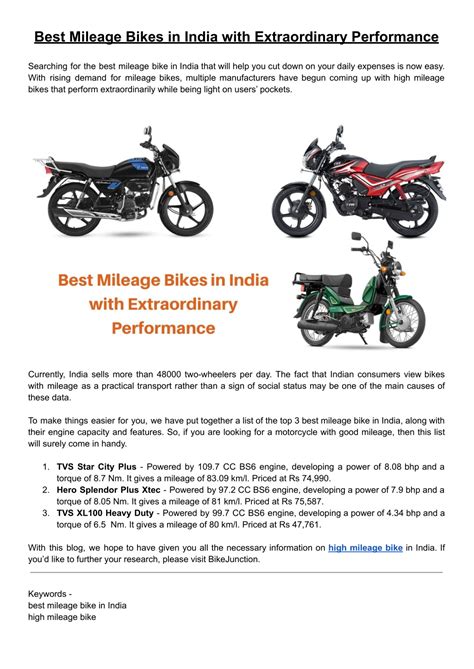 PPT - Best Mileage Bikes in India with Extraordinary Performance ...