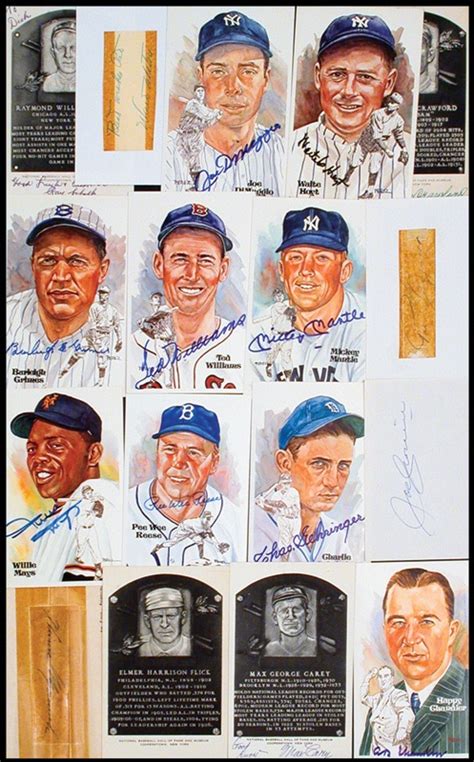 Hall of Famers Signed Collection of Cut Signatures, Index Cards, Perez Steele Cards & HOF ...