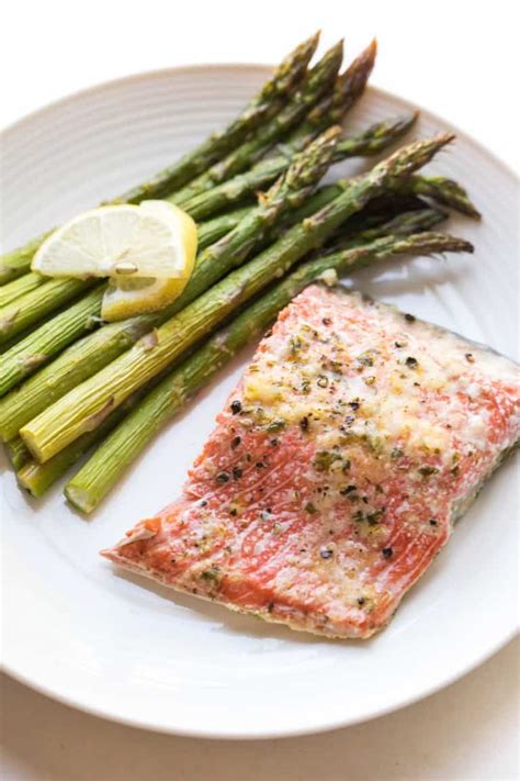 Whole30 + Keto Sheet Pan Salmon + Asparagus - Tastes Lovely