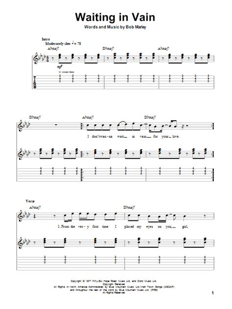 Waiting In Vain by Bob Marley - Guitar Tab Play-Along - Guitar Instructor