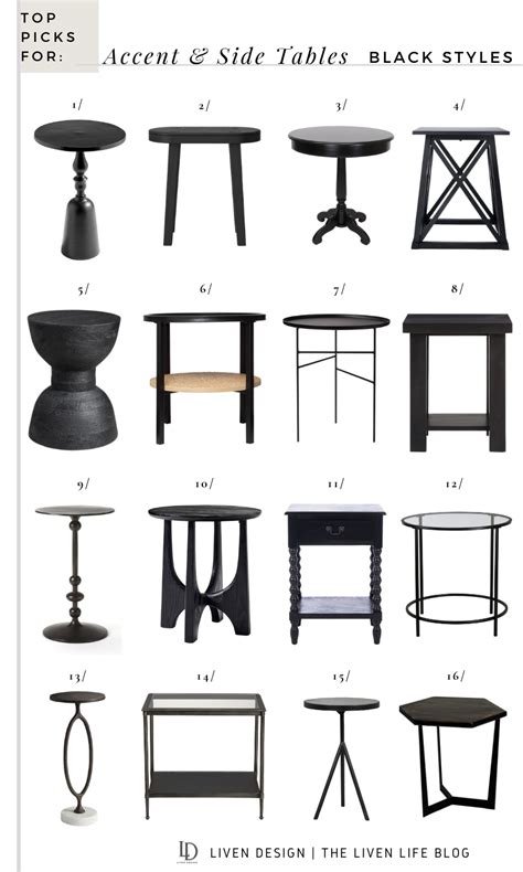 Home Decor | Black Accent & Side Tables | Black side table living room, Side table design ...