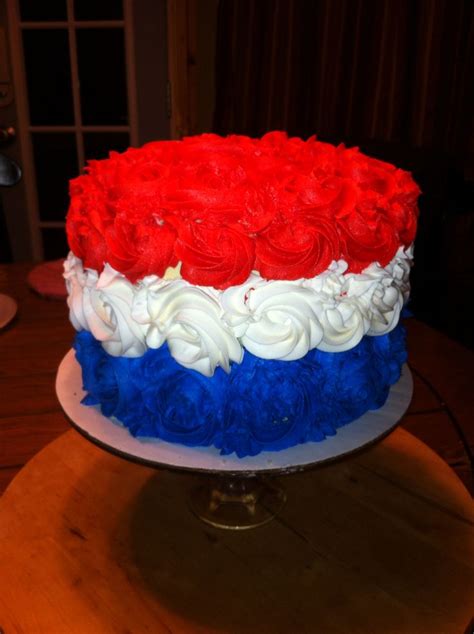 Red white and blue rosette cake!!!! | things I've made | Pinterest | Blue cakes, Cakes and Red