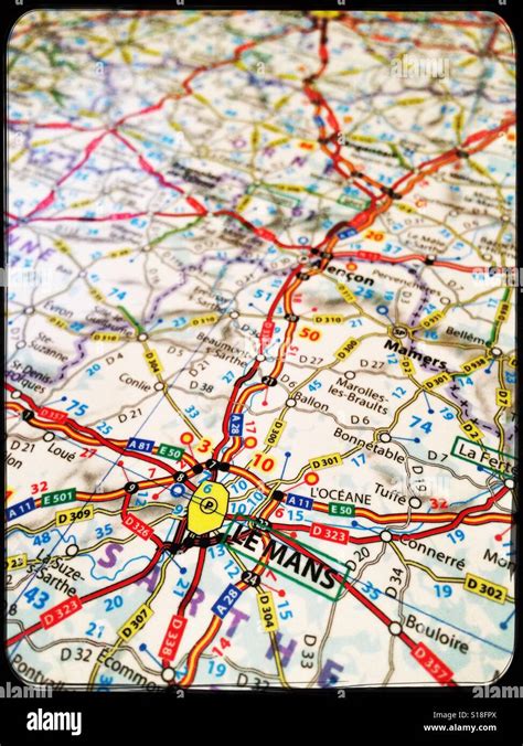 Map showing Le Mans, France Stock Photo - Alamy