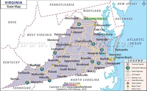 Virginia State Map | Virginia map, Virginia, Map