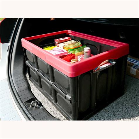 Zimtown Durable Stackable Folding Utility Crates with cover Collapsible Plastic Storage Black ...