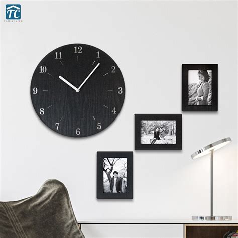 Creative Minimalist Wall Clock Simple Modern Fashion Bedroom Quiet Pastoral Quartz Watch Large ...