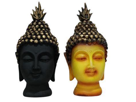 Buddha Head Statue - Decorative Polyresine Buddha Idol Meditating Buddha