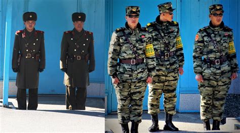 North Korean soldiers at Joint Security Area sporting new uniforms ...