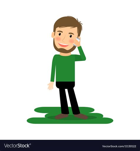 Cartoon man talking on the phone Royalty Free Vector Image